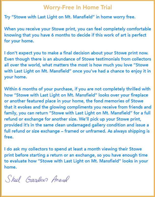 Stowe with Last Light on Mt. Mansfield