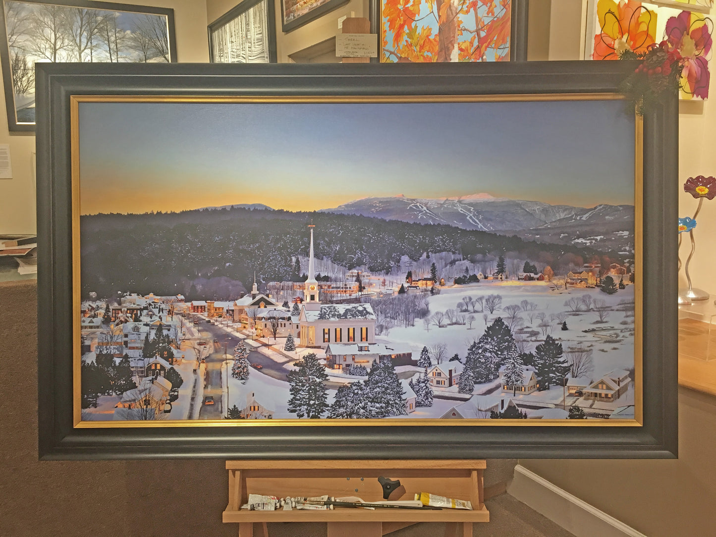 Stowe with Last Light on Mt. Mansfield
